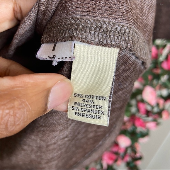 Ruff Hewn Brown Burnout Top Womens Small Casual Comfort Pullover Work Office - Picture 5 of 6